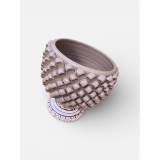 Mezza Pigna in Ceramica A1 con piede decorato a mano