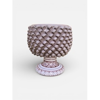 Mezza Pigna in Ceramica A1 con piede decorato a mano