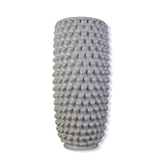 Vaso Bianco Cilindro a Pigna in ceramica di Santo Stefano di Camastra